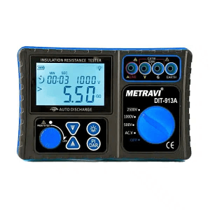 Metravi 500V - 2500V Rated Voltage Digital Insulation Resistance Tester, DIT-913A