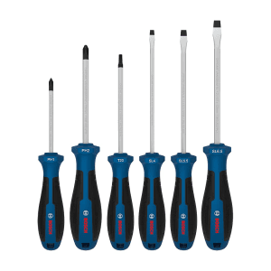 Bosch 6 Pcs Mix Screwdriver Set with Multi-component Handle (PH/TX/SL), 1 600 A03 9PJ