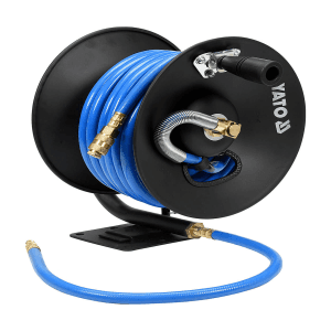 Yato 15 Mtr / 10 mm Pneumatic Hose Reel With Quick Connectors, YT-24240