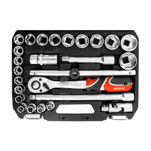 Yato 26 Pcs 1/2 Inch Sq. Drive Socket Set, YT-38752