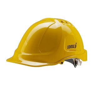 Udyogi Fusion 6000 Series Helmet With Plastic Suspension & Ratchet Fit Adjustment (Yellow), Fusion 6001LRX