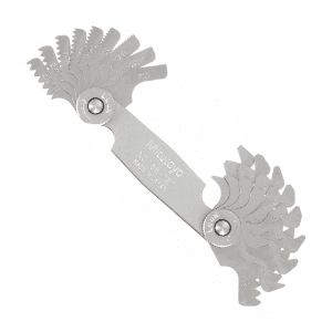 Mitutoyo 0.4 - 7 mm / 18 Leaves Metric Screw Pitch Gauge, 188-121