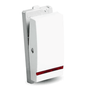 Schneider Electric Opale 6 Amp 1 Way Switch With Indicator Lamp - White (Pack of 20 Pcs), X1081WH