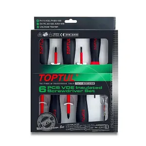 Toptul 6 Pcs VDE Insulated Screwdriver Set, GAAE0612