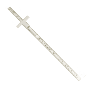 Kristeel 150 mm / 6 inch Stainless Steel Pocket Clip Ruler - Depth Gauge Combination (Type A), 1202