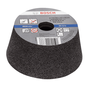 Bosch 110 mm / 16 Grit Conical Cup Wheel (Metal & Cast Iron), 1 608 600 231 