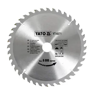 Yato 10 inch / 250 mm TCT Circular Saw Blade For Wood (40 Teeth), YT-6071
