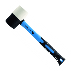 Hogert 680 Grm Rubber Mallet Hammer With Fiberglass Handle (Black - White), HT3B052