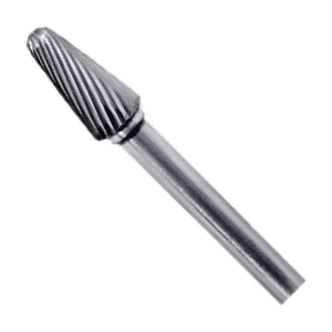 Miranda 12 x 75 mm Tree Radius End Tungsten Carbide Rotary Burr, TBM3S1225