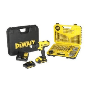 Dewalt 18V / 13mm Cordless Hammer Drill Machine Driver With 2x1.5Ah Li-ion batteries (With 100 PCs Accessory Kit), DCD776S2A-IN