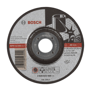 Bosch 125 x 6 x 22.23 mm Expert For Inox Depressed Centre Grinding Disc (Pack of 10 Pcs), 2 608 602 488