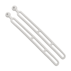 BluBird 16 inch Heavy Duty Expandable Rapid Tie Adjustable Strap / Indoor Outdoor Ball Ties Cord - White (Pack of 2 Pcs), BBRT01-WT