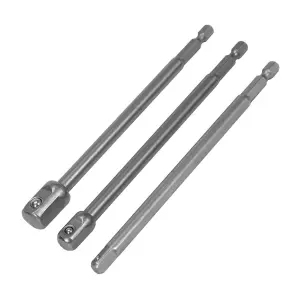 Yato 3 Pcs Hex Socket Adapter Set (1/4, 3/8, 1/2 inch Sq. Drive), YT-04628