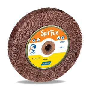 Norton Spitfire 150 x 25 x 16 mm / 60 Grit Flap Wheels With Wooden Bush, FW13
