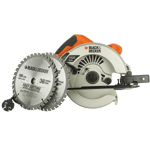 Black+Decker 1500W /185mm Wood Cutting Circular Saw with 2x36T TCT Blades, CS1500-IN