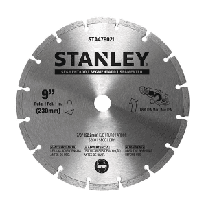 Stanley 9 inch / 230 mm Segmented Diamond Cutting Blade For Concrete & Masonary, STA47902L-IN