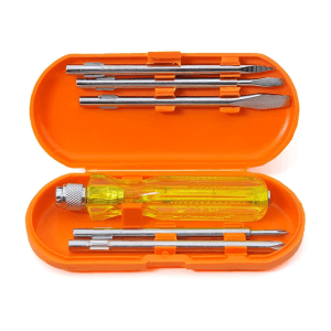 Ozar 5 Pcs Nickle Plated Screw Driver Set with Neon Bulbs, ASD-5200