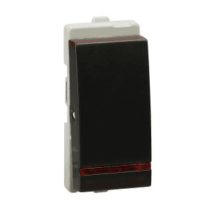 Schneider Electric Opale 6 Amp 1 Way Switch With Indicator Lamp - Coke Grey (Pack of 20 Pcs), AAKY1081