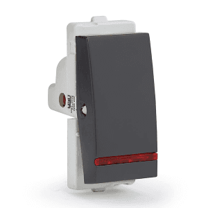 Schneider Electric Opale 16 Amp 1 Way Switch With Indicator Lamp - Coke Grey (Pack of 20 Pcs), AAKY1181