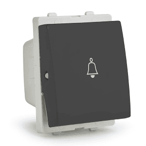Schneider Electric Opale 6 Amp 2 Module Bell Push Switch - Coke Grey (Pack of 10 Pcs), AAKY1025