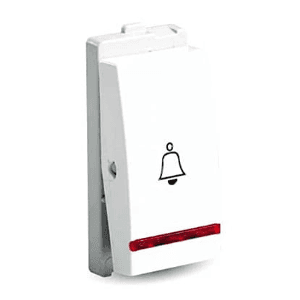 Schneider Electric Opale 6 Amp Bell Push With Indicator - White (Pack of 20 Pcs), X1085WH