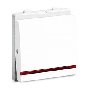 Schneider Electric Opale 6 Amp 1 Way 2 Module Switch With Indicator Lamp - White (Pack of 10 Pcs), X1028WH