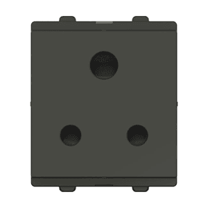Schneider Electric Opale 6 Amp 3 Pin Socket Outlet With Shutter - Coke Grey (Pack of 10 Pcs), AAXY2005NS