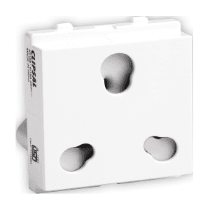 Schneider Electric Opale 6 / 16 Amp 3 Pin Socket Outlet With Shutter - White (Pack of 10 Pcs), X2106WH