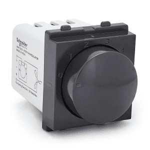 Schneider Electric Opale 2 Module Step Fan Regulator - Coke Grey (Pack of 5 Pcs), AAKY3200