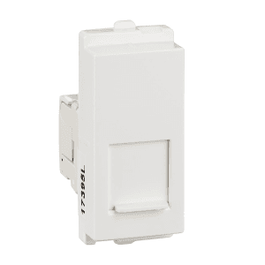 Schneider Electric Opale 1 Module RJ 45 Telephone Outlet Without Shutter - White (Pack of 20 Pcs), X4045WH