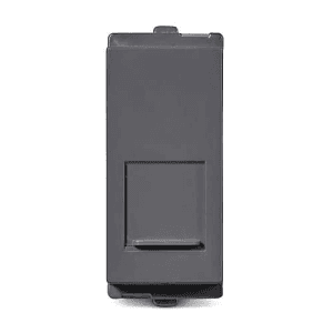 Schneider Electric Opale 1 Module RJ 45 Telephone Outlet With Shutter - Coke Grey (Pack of 20 Pcs), AAKY4045