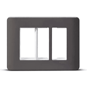 Schneider Electric Zencelo 3 M Grid & 3 Module Cover Frame - Dark Grey (Pack of 10 Pcs), IN8403C(BZ)