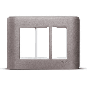Schneider Electric Zencelo 3 M Grid & 3 Module Cover Frame - Silver Bronze (Pack of 10 Pcs), IN8403C(SZ)