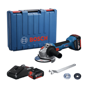 Bosch 100 mm / 4 inch 18V Professional Cordless Angle Grinder with 2 x 4.0Ah Batteries & Quick Charger, GWS 18V-8