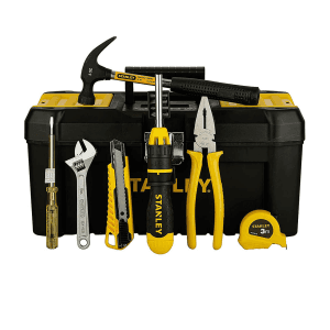 Stanley 18 Pcs Hand Tools Kit In 16 Inch Tool Box For Home DIY Use, HOMETL-KIT2
