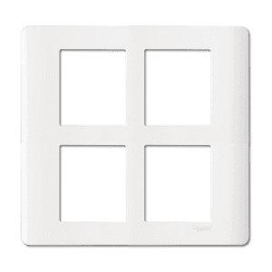 Schneider Electric Zencelo 8 M Grid & 8 Module Cover Frame Square - White (Pack of 5 Pcs), IN8408SC