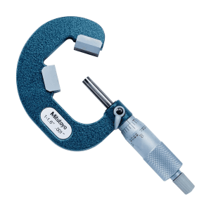 Mitutoyo 1 - 1.6 inch V-Anvil Micrometer with Carbide Tip (3 Flute), 114-113