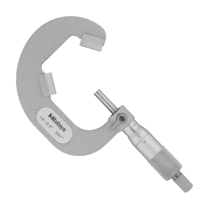 Mitutoyo 1.6 - 2.2 inch V-Anvil Micrometer with Carbide Tip (3 Flute), 114-114