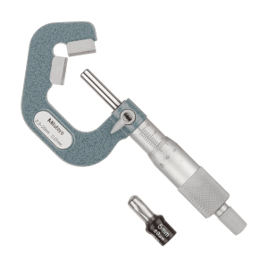 Mitutoyo 2.3 - 25 mm V-Anvil Micrometer with Carbide Tip (5 Flute), 114-137