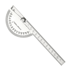Kristeel 180° Protractor With Graduated Arm (D Head) - Polish Finish, 1501-GA