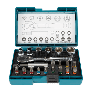 Makita 21 Pcs 1/4 inch Sq. Drive Ratchet & Socket Set, B-54081