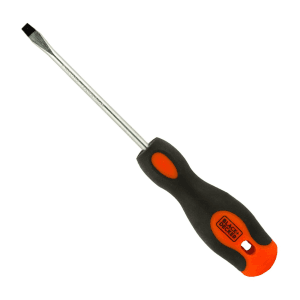 Black+Decker 100 mm (Blade Length) x 5 mm (Blade Dia) Flat Standard Screwdriver, BDHT62298