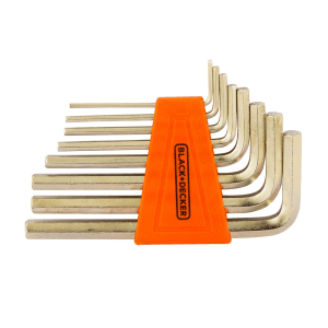 Black+Decker 8 Pcs Steel Hex Key Sets, BDHT81593