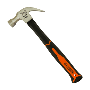 Black+Decker 560 Gms / 20 Oz Fiberglass Handle Claw Hammer, BDHT51397
