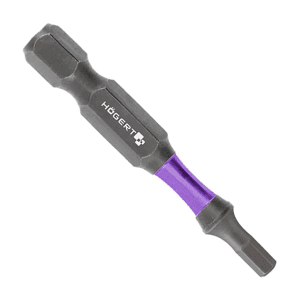 Hogert 50 mm (Length) x 3 mm Hex Power Screwdriver Bits (Pack of 2 Pcs), HT1S175