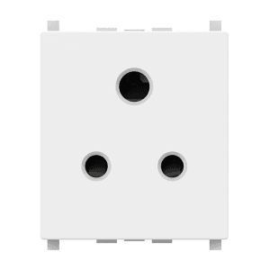 Schneider Electric Zencelo 6 Amp 3 Pin Socket Outlet With Shutter - White (Pack of 10 Pcs), IN8426UNS
