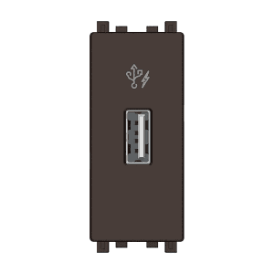 Schneider Electric Opale 2.1 Amp 1 Module USB Charger - Dark Grey (Pack of 10 Pcs), IN8431USB_BZ