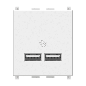 Schneider Electric Opale 2.1 Amp 2 Module USB Charger - White, IN8432USB_WE