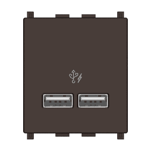 Schneider Electric Opale 2.1 Amp 2 Module USB Charger - Dark Grey (Pack of 10 Pcs), IN8432USB_BZ