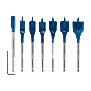 Bosch 7 Pcs Expert Self Cut Speed Spade Drill Bit Set with Extension, 2 608 900 334